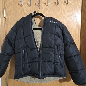 DKNY Charcoal Puffer Jacket for Kids